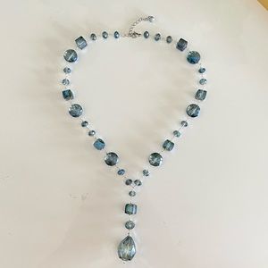 Blue chandelier necklace